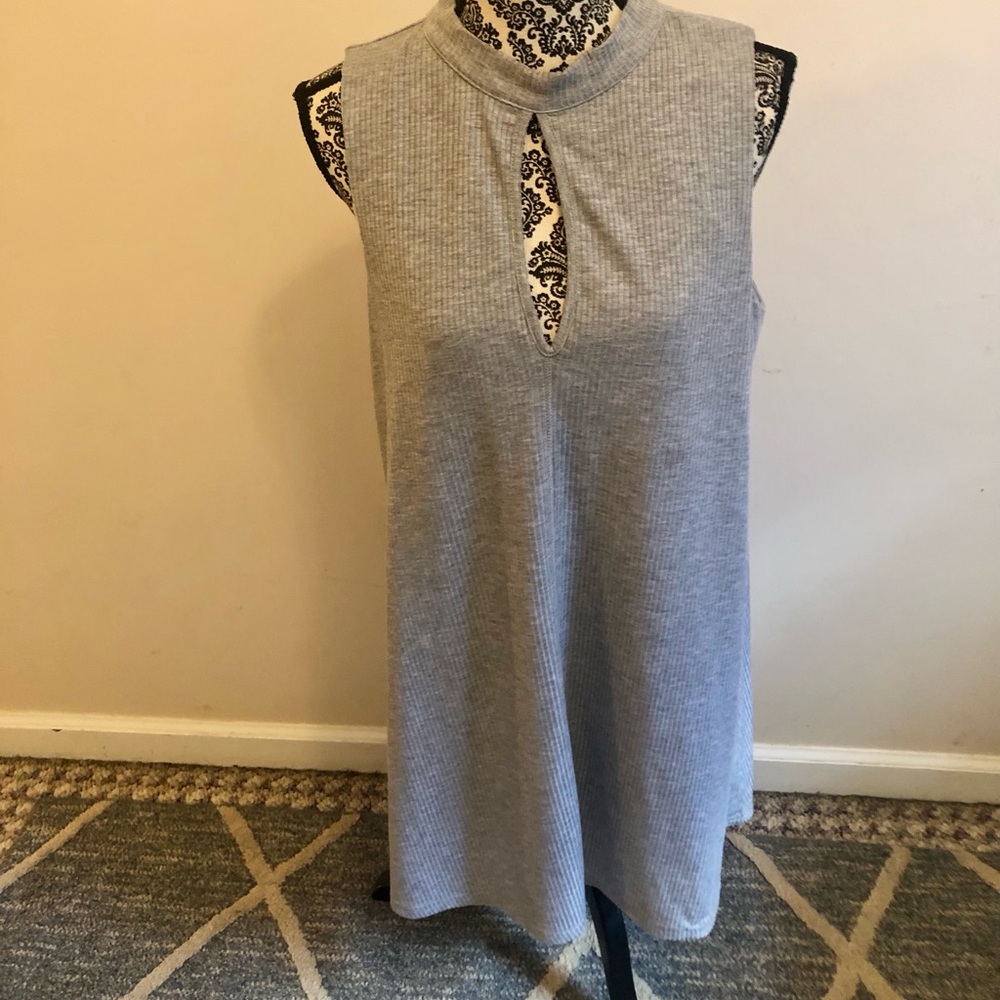 Sleeveless Gray Mini Dress